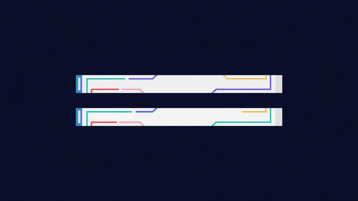 Two nearly identical address strips with one tinted red