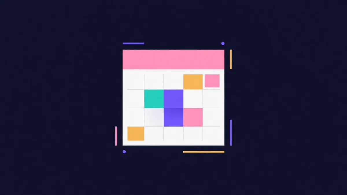 Shared calendar with two overlapping colored blocks