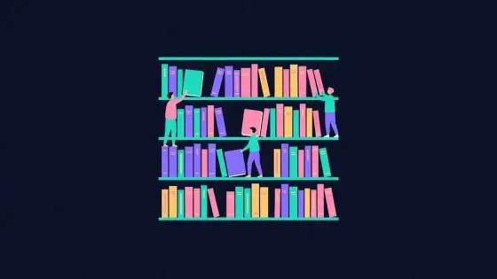 Bookshelf with labelled books and figures adding new ones