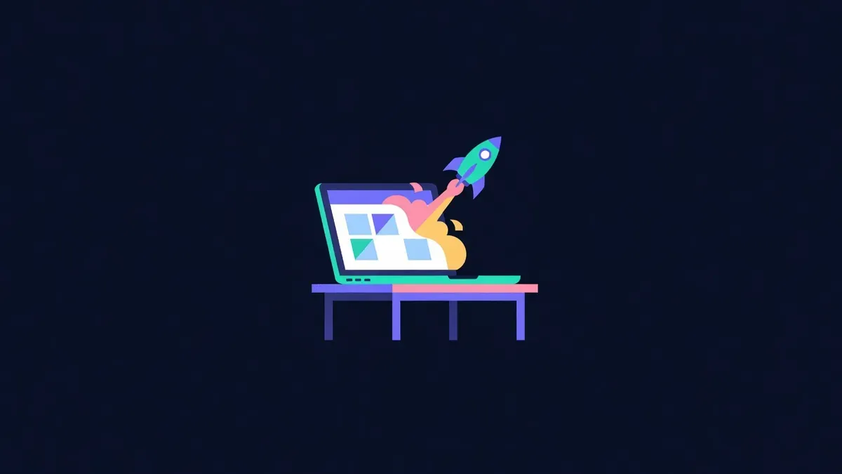 Laptop with a weekend calendar and a rocket taking off from the screen