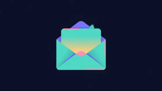 Job offer letter with a hidden bug peeking out of the envelope