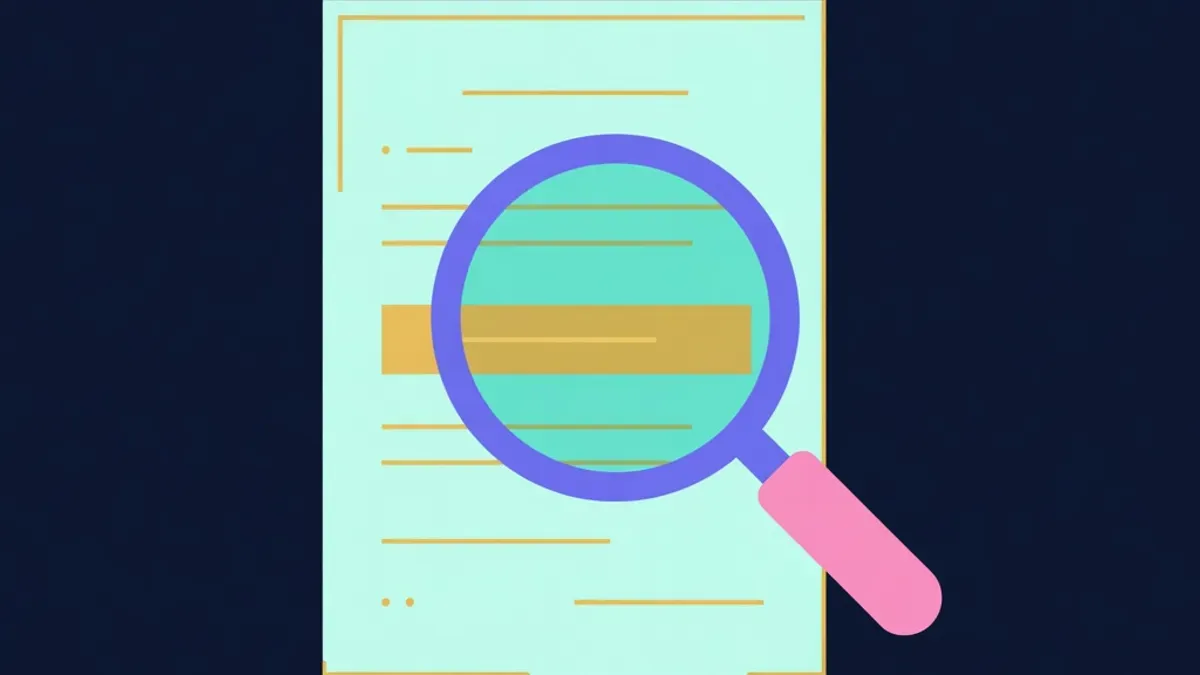 Contract with a magnifying glass over a highlighted clause