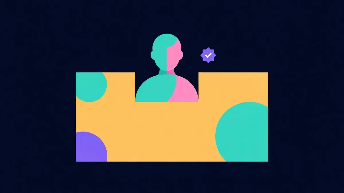 Social profile card with an avatar and a verification badge
