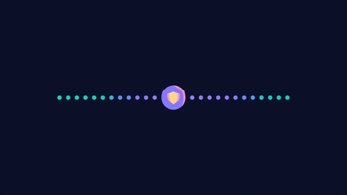 Timeline of commit dots leading to a trust badge