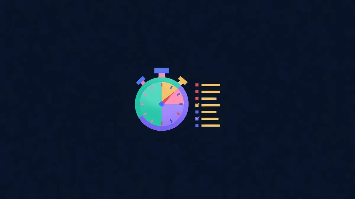 Stopwatch beside a short numbered checklist
