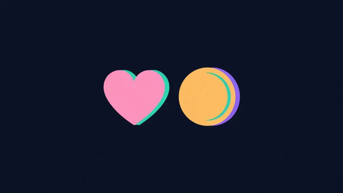 Balance between a heart icon and a coin icon