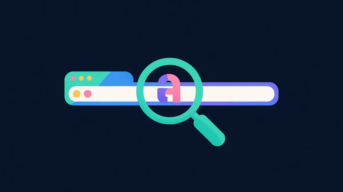 Magnifying glass over an address bar with one odd character