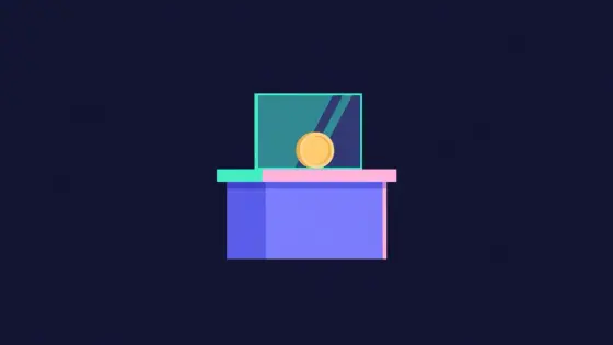 Shop counter behind a transparent shield with a coin resting safely