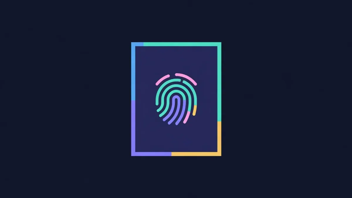 Document with a fingerprint icon representing a content hash